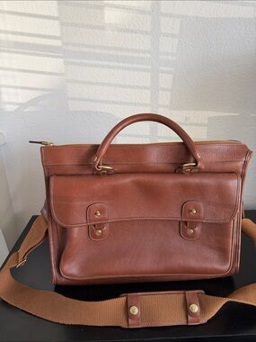 Ghurka Vintage Chestnut Luxury Leather Men’s Briefcase Shoulder Bag